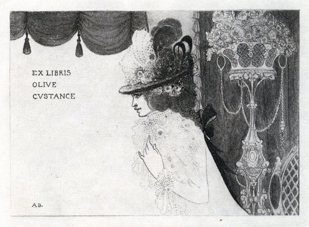 Progetto per un ex libris per Olive Custance da Aubrey Beardsley