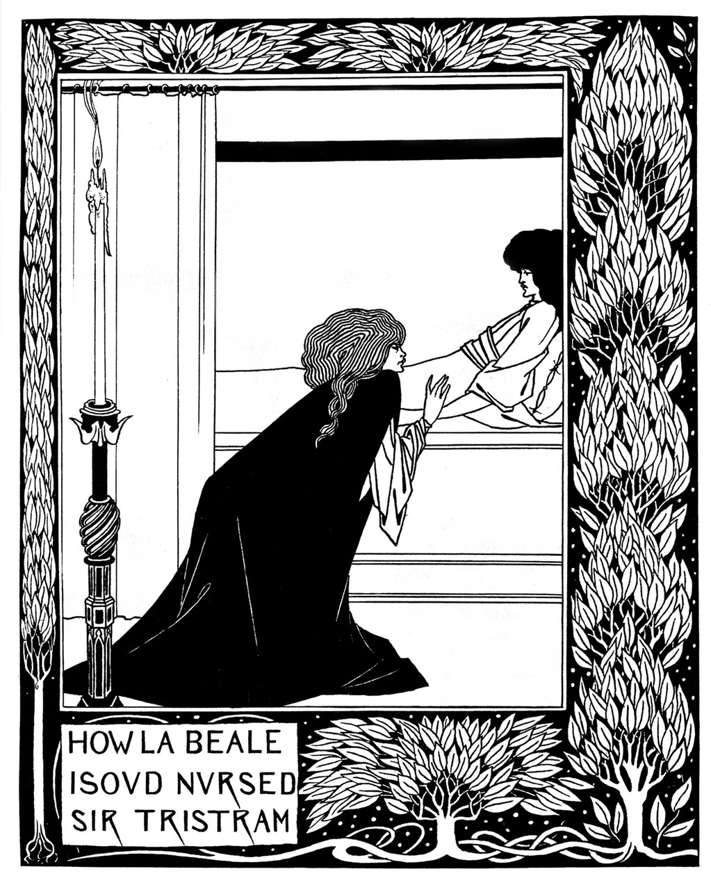 Come La Beale Isoud curò Sir Tristram. Illustrazione del libro Le Morte d