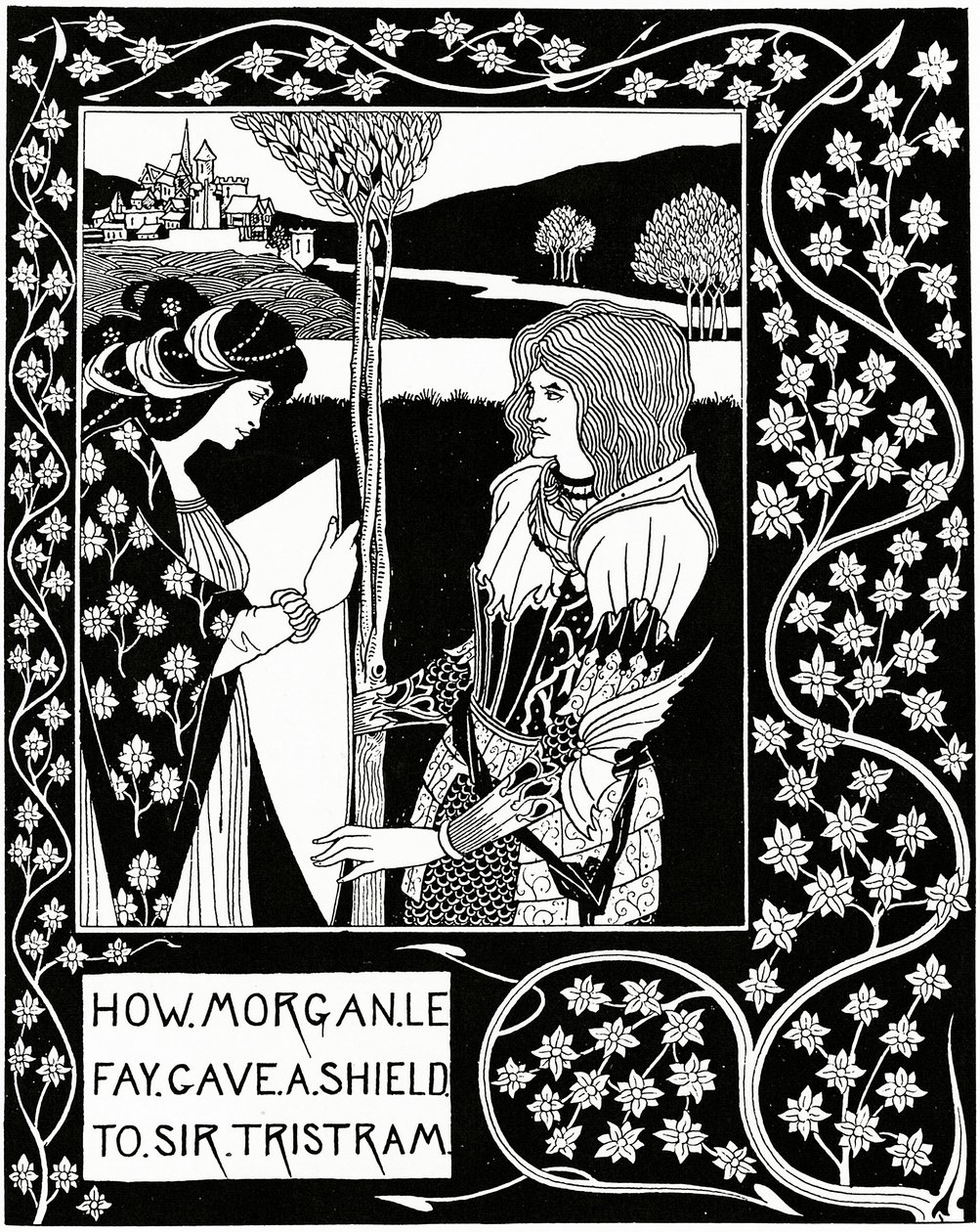 Come Morgan le Fay diede uno scudo a Sir Tristram, illustrazione da 