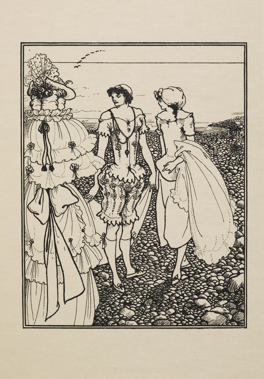 Sulla spiaggia di Dieppe (I bagnanti), da un libro di cinquanta disegni da Aubrey Beardsley