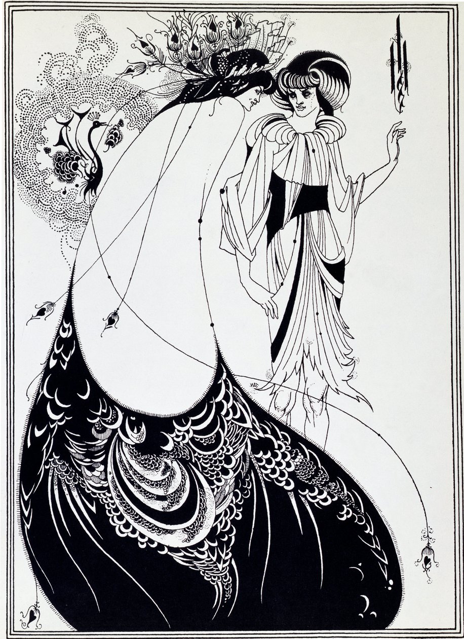La gonna del pavone. Illustrazione di Salomè di Oscar Wilde da Aubrey Beardsley
