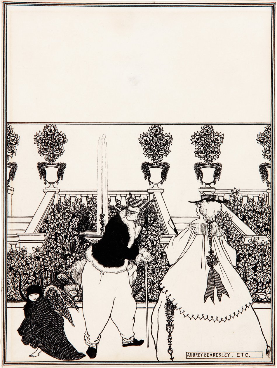La cacciata di Cupido dal giardino, disegno preparatorio per il progetto di copertina di «The Savoy», n. 3, luglio 1896 da Aubrey Beardsley