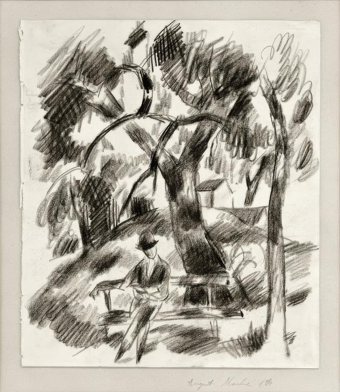 Uomo che legge nel parco da August Macke