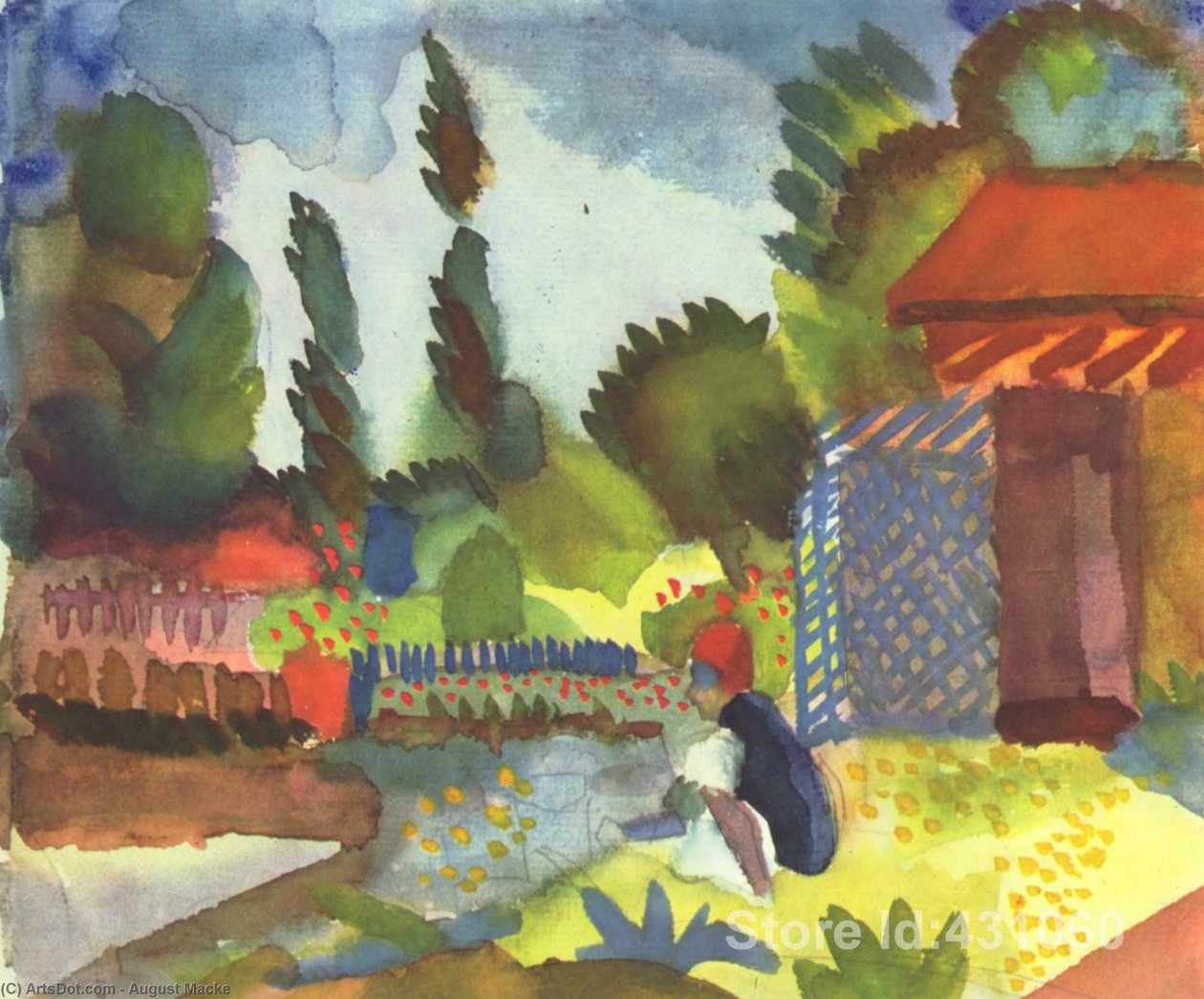 Paesaggio di Tunisi con arabi sedentari da August Macke