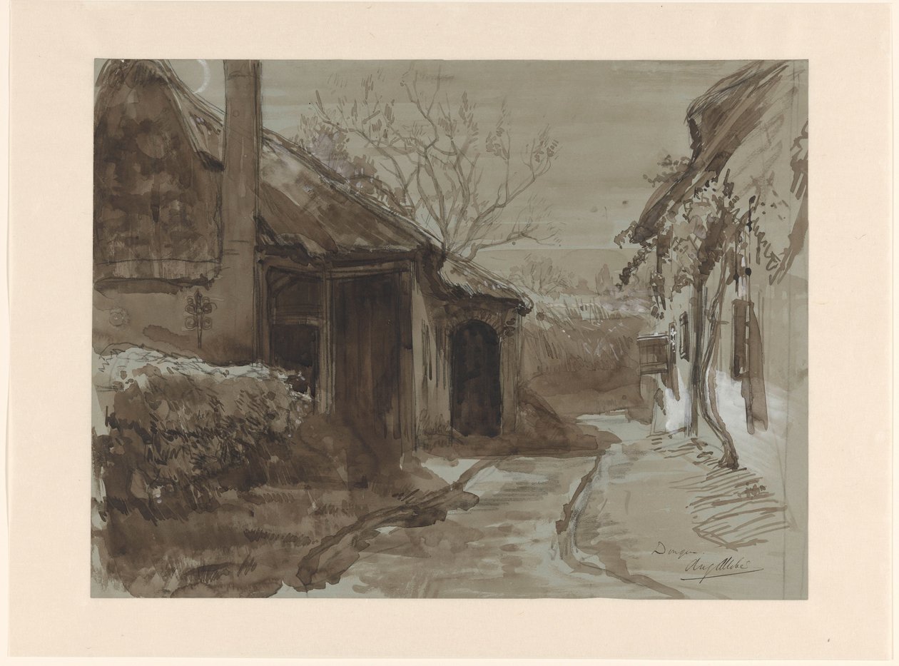 Veduta del villaggio di Dongen da August Allebe