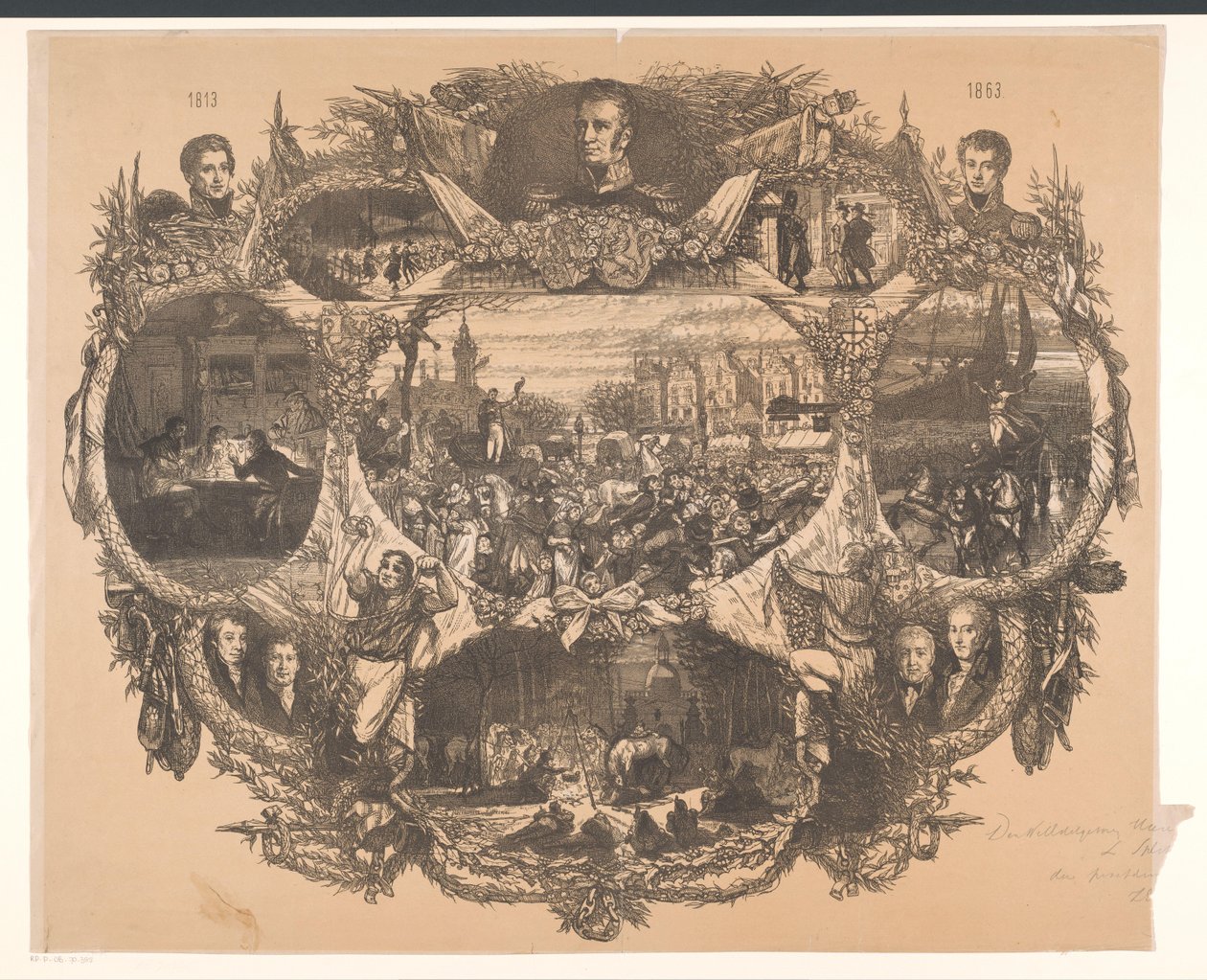 Targa commemorativa per le feste di novembre del 1863 da August Allebe