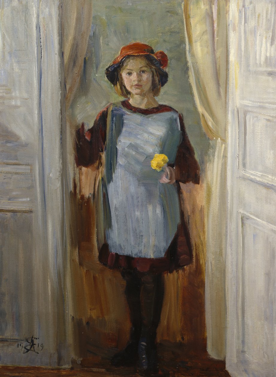 Ragazza sulla soglia (Maria Eiebakke) 1918 da August Eiebakke