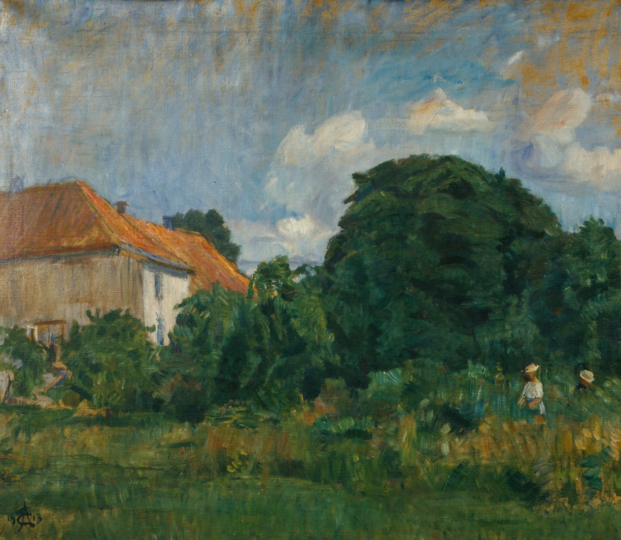 Immagine estiva con casa da August Eiebakke