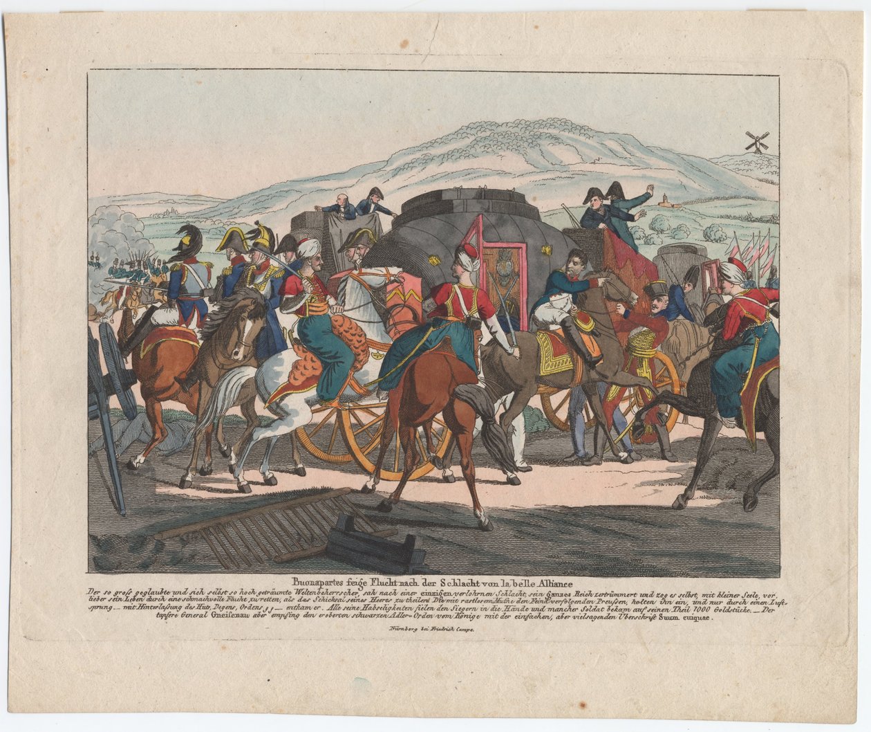 La fuga di Napoleone dopo la battaglia di Waterloo da August Friedrich Andreas Campe