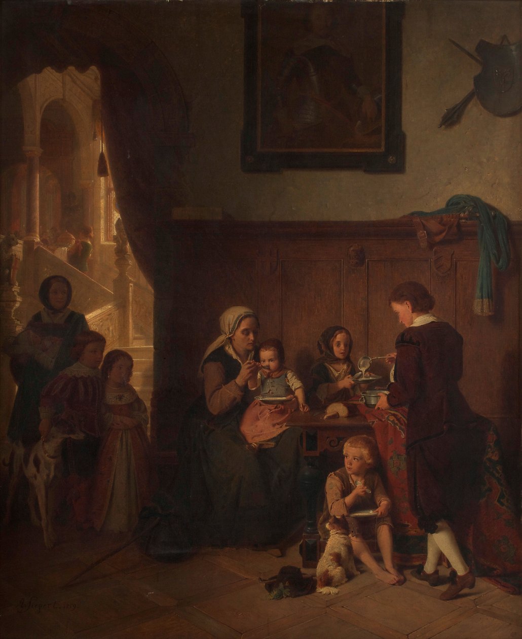 Ospitalità a una famiglia povera da August Friedrich Siegert