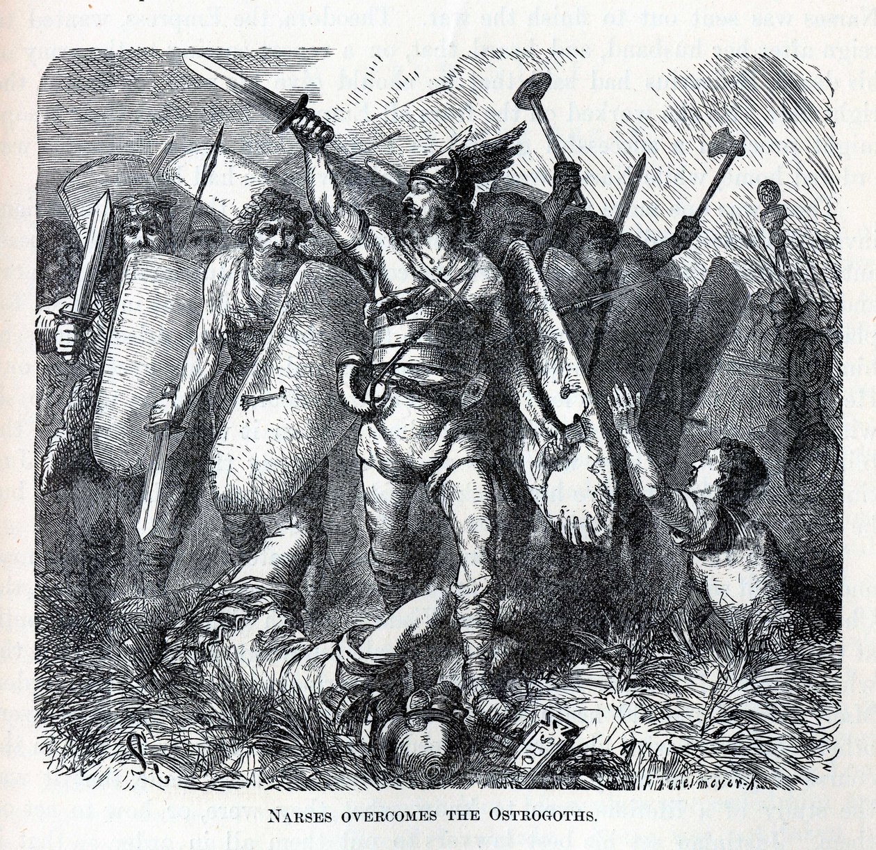 Narses sconfigge gli Ostrogoti, 1882 da August Heinrich Ferdinand Tegetmeyer