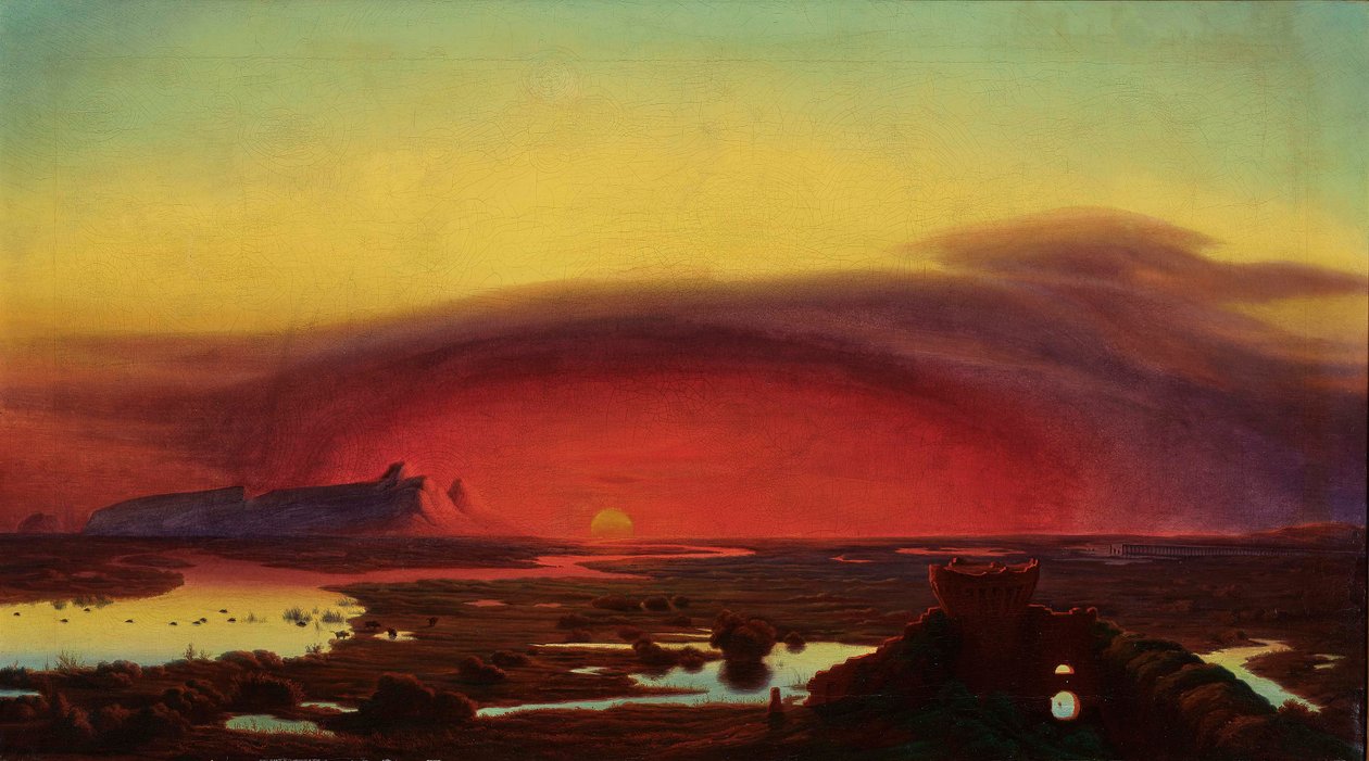 Le Paludi Pontine al tramonto da August Kopisch