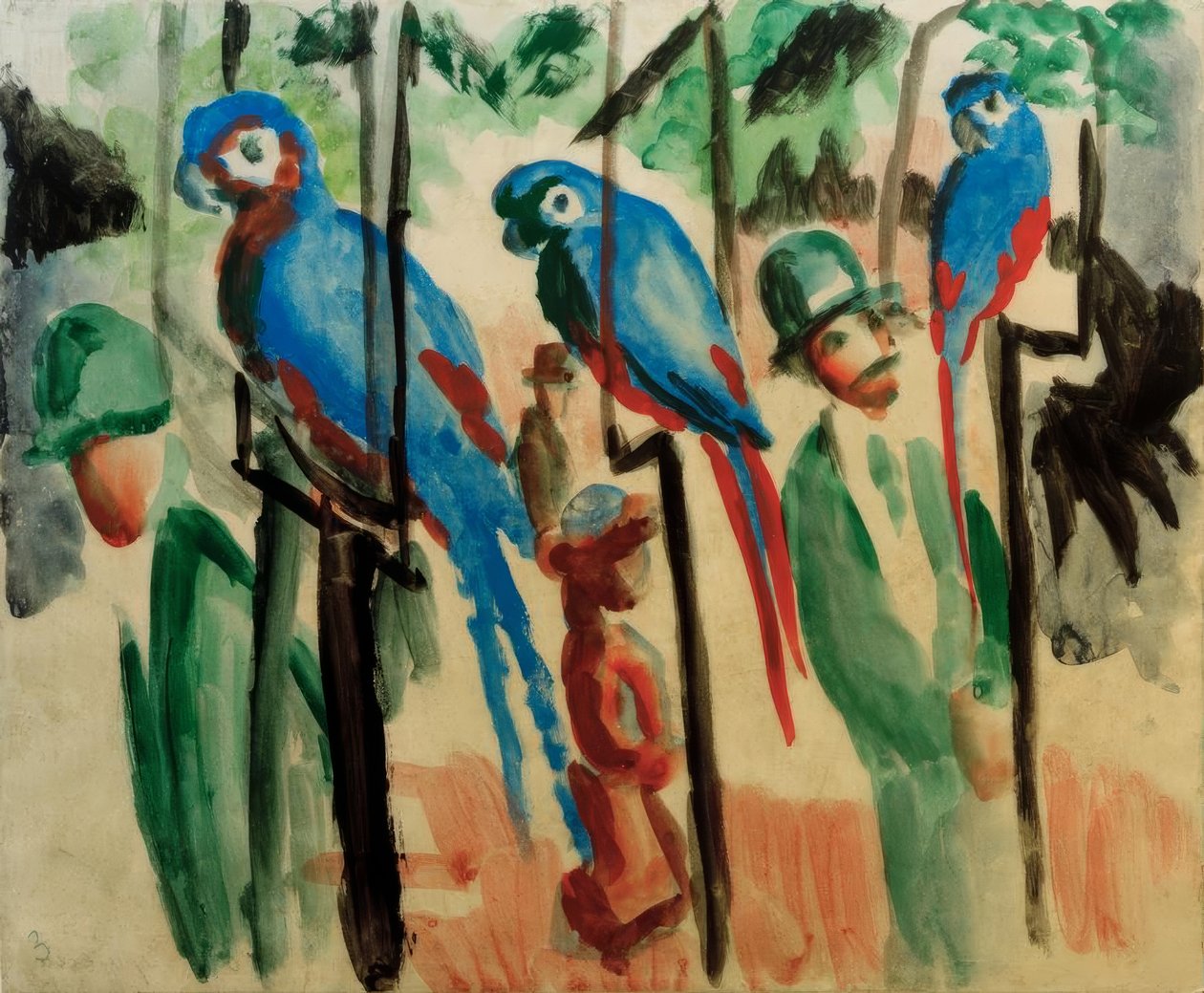 Tra i pappagalli da August Macke