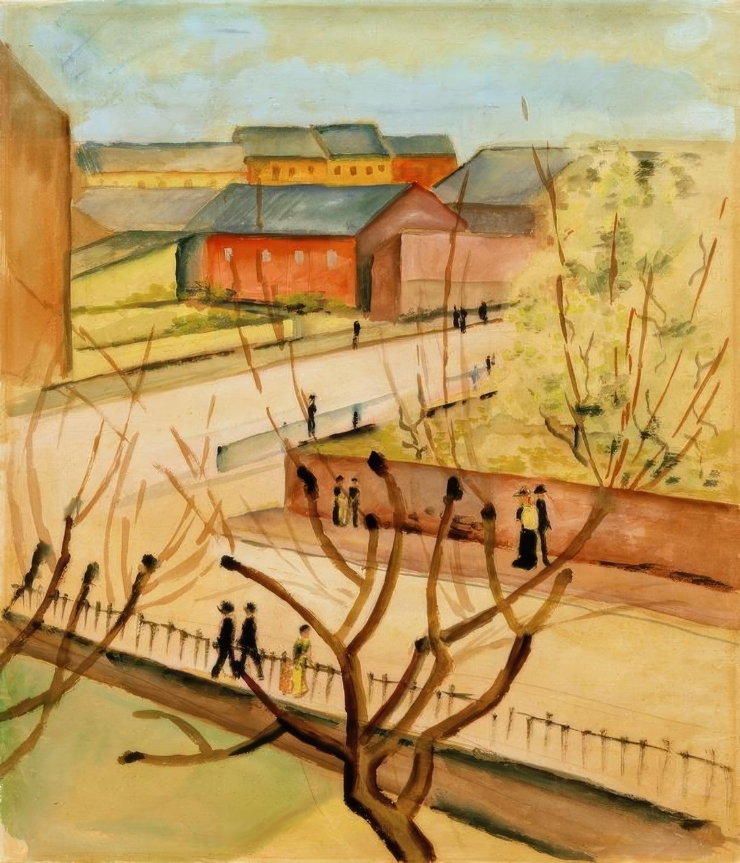 Vista sulla nostra strada in primavera da August Macke