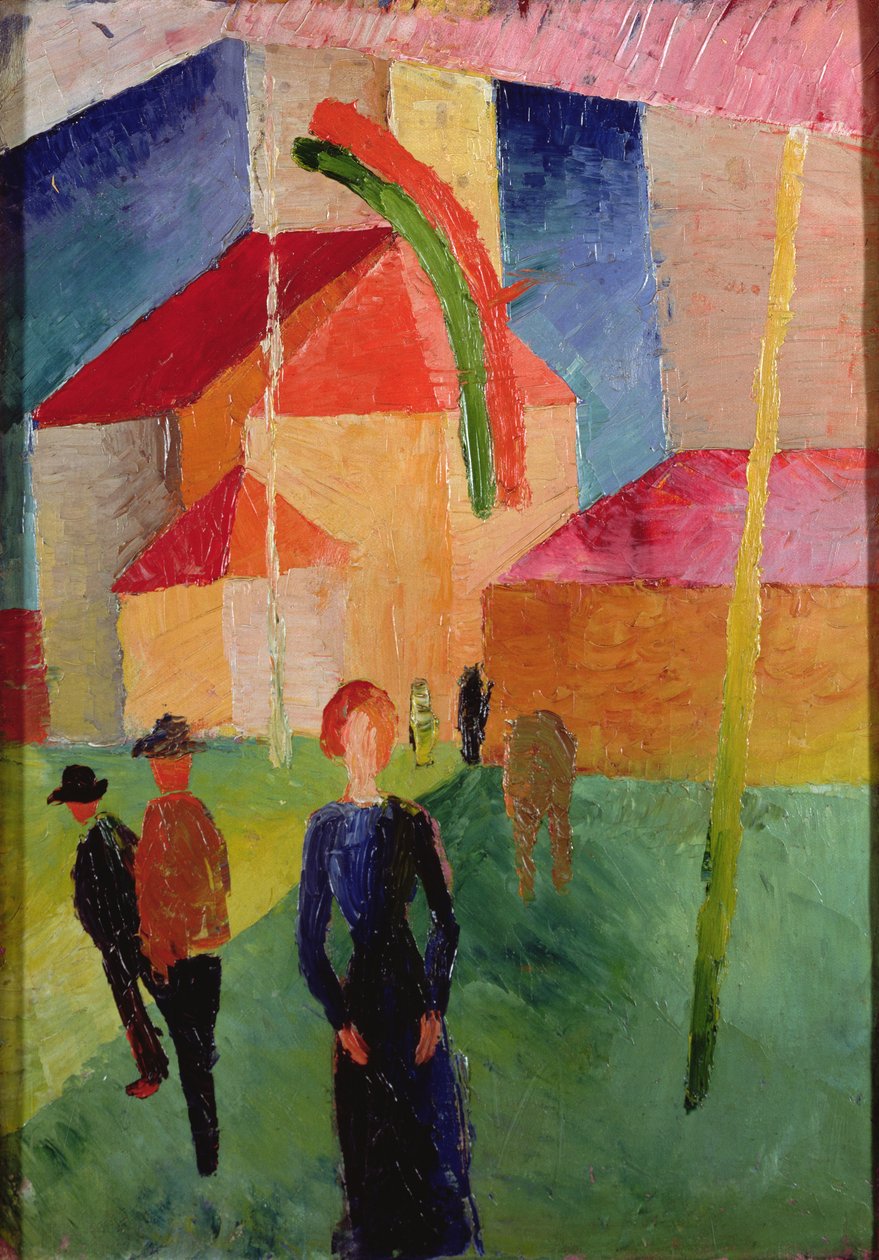 Chiesa decorata con bandiere da August Macke