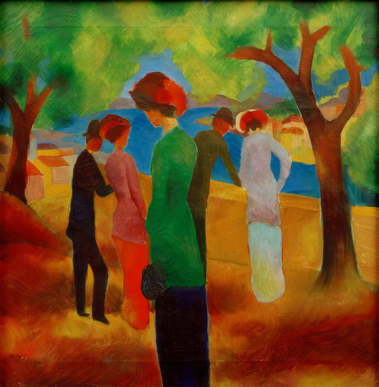 Dama in giacca verde da August Macke