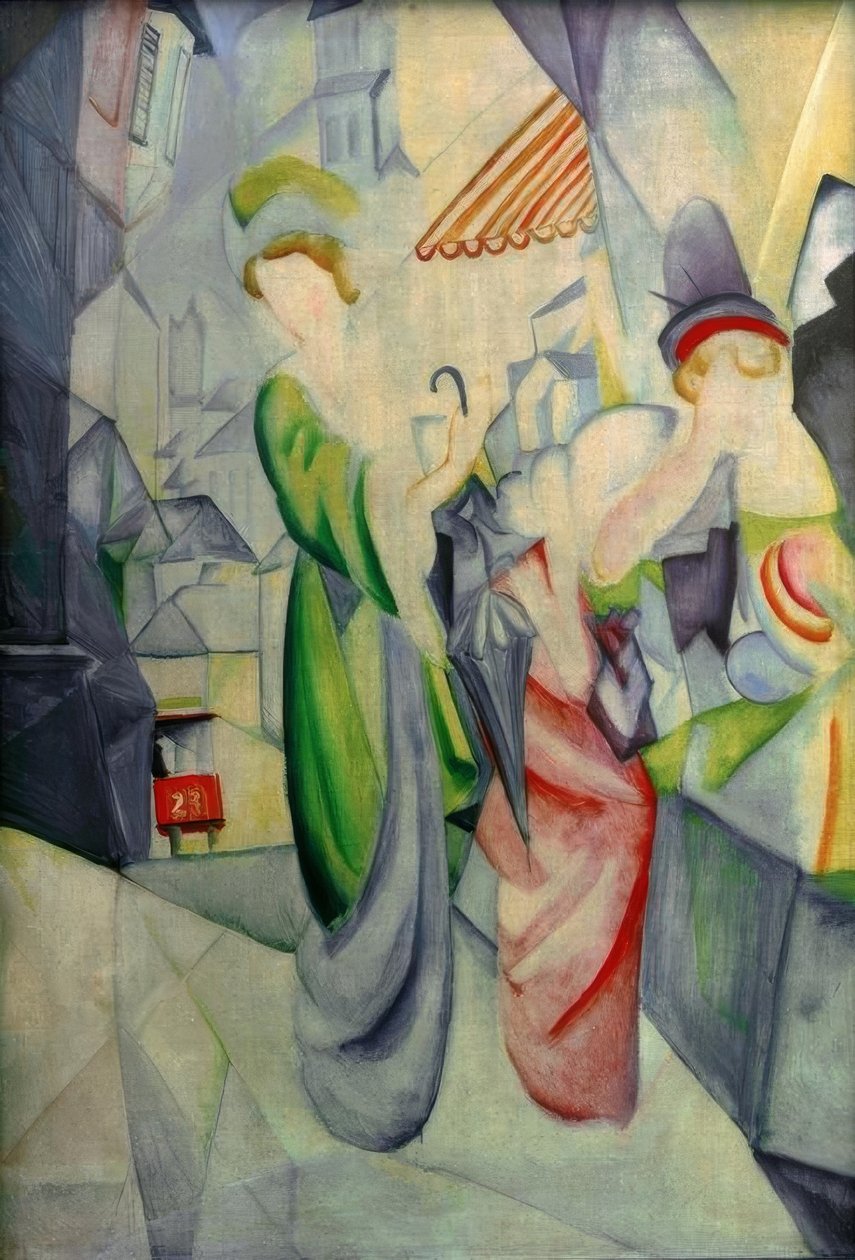 Donne chiare davanti al negozio di cappelli da August Macke