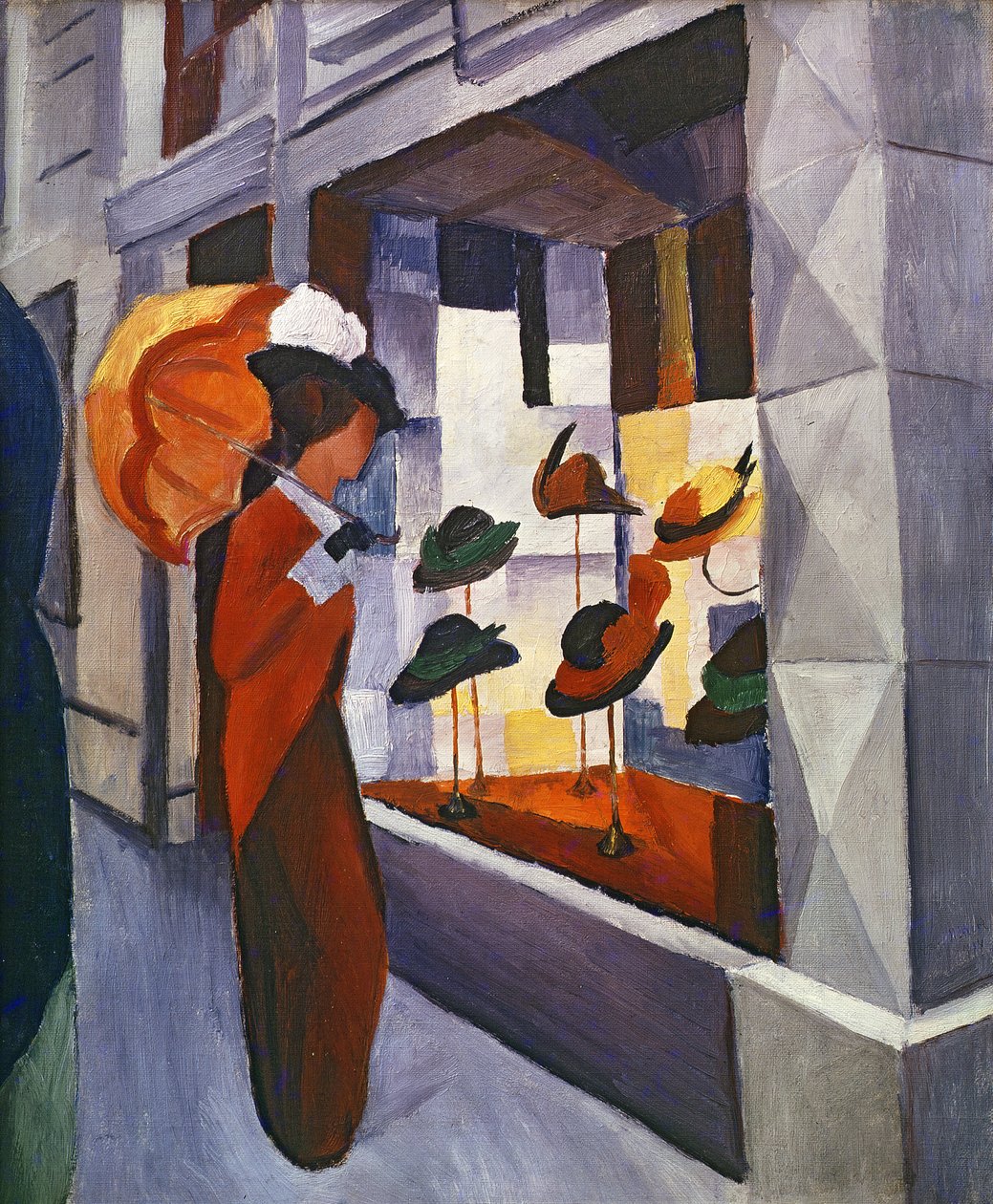 Davanti al negozio di cappelli, 1914 da August Macke