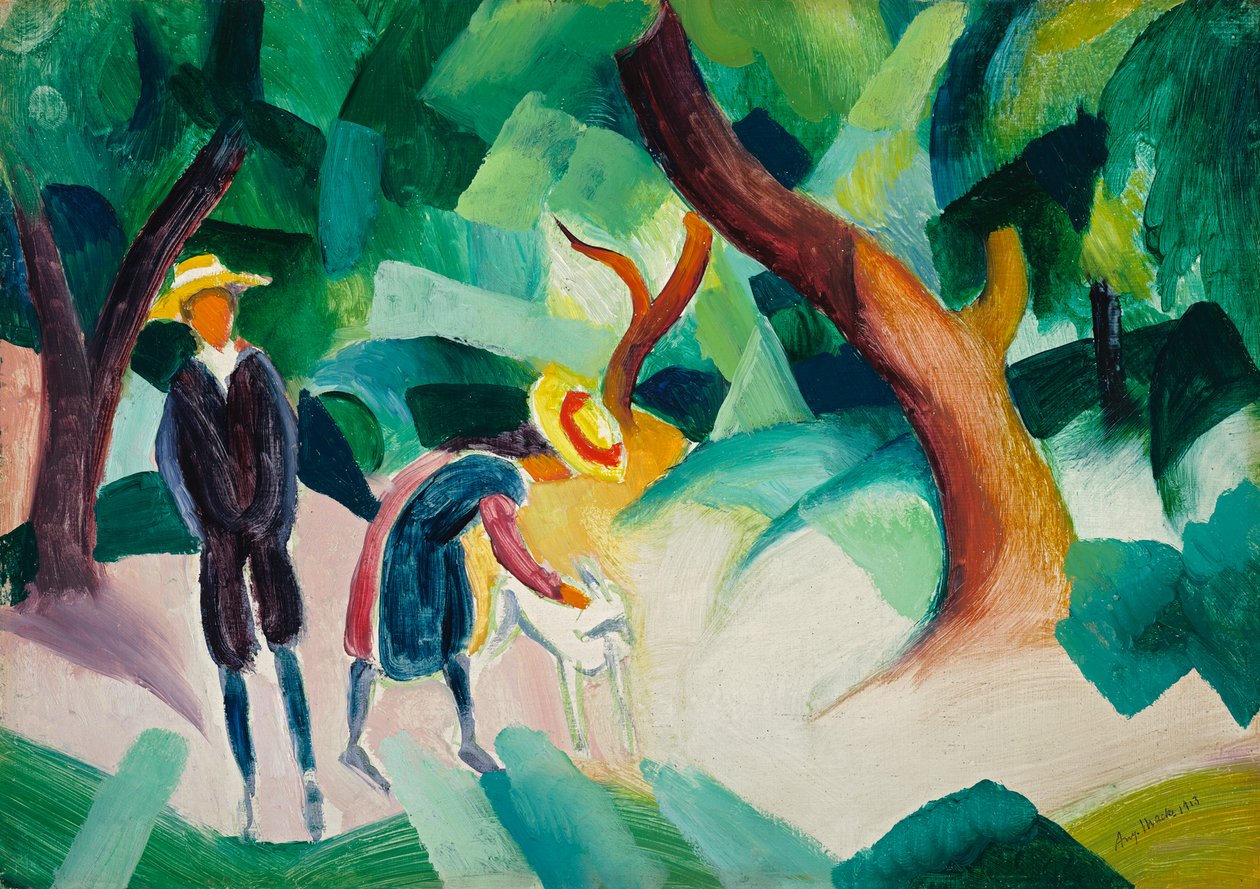 Bambini con una capra da August Macke