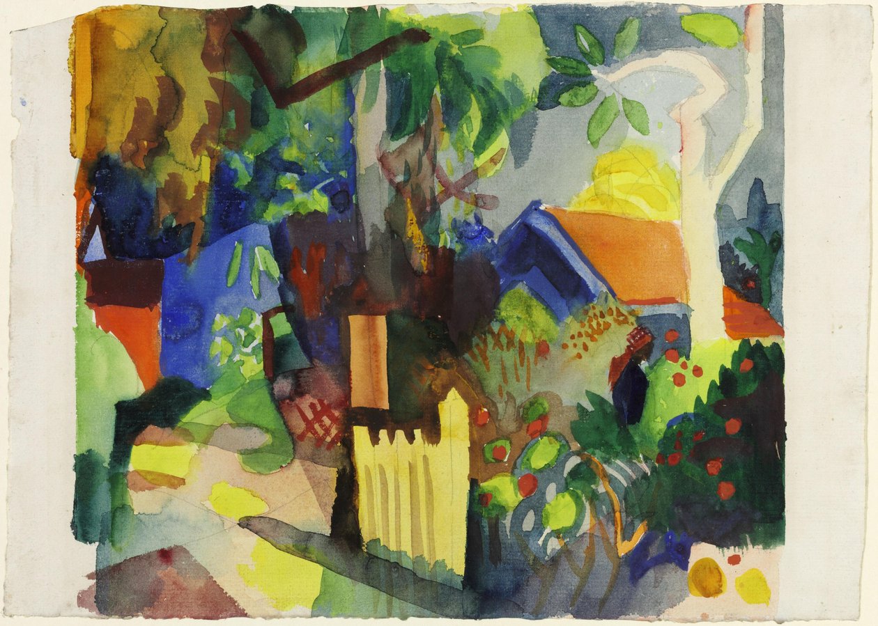Paesaggio con un albero chiaro da August Macke