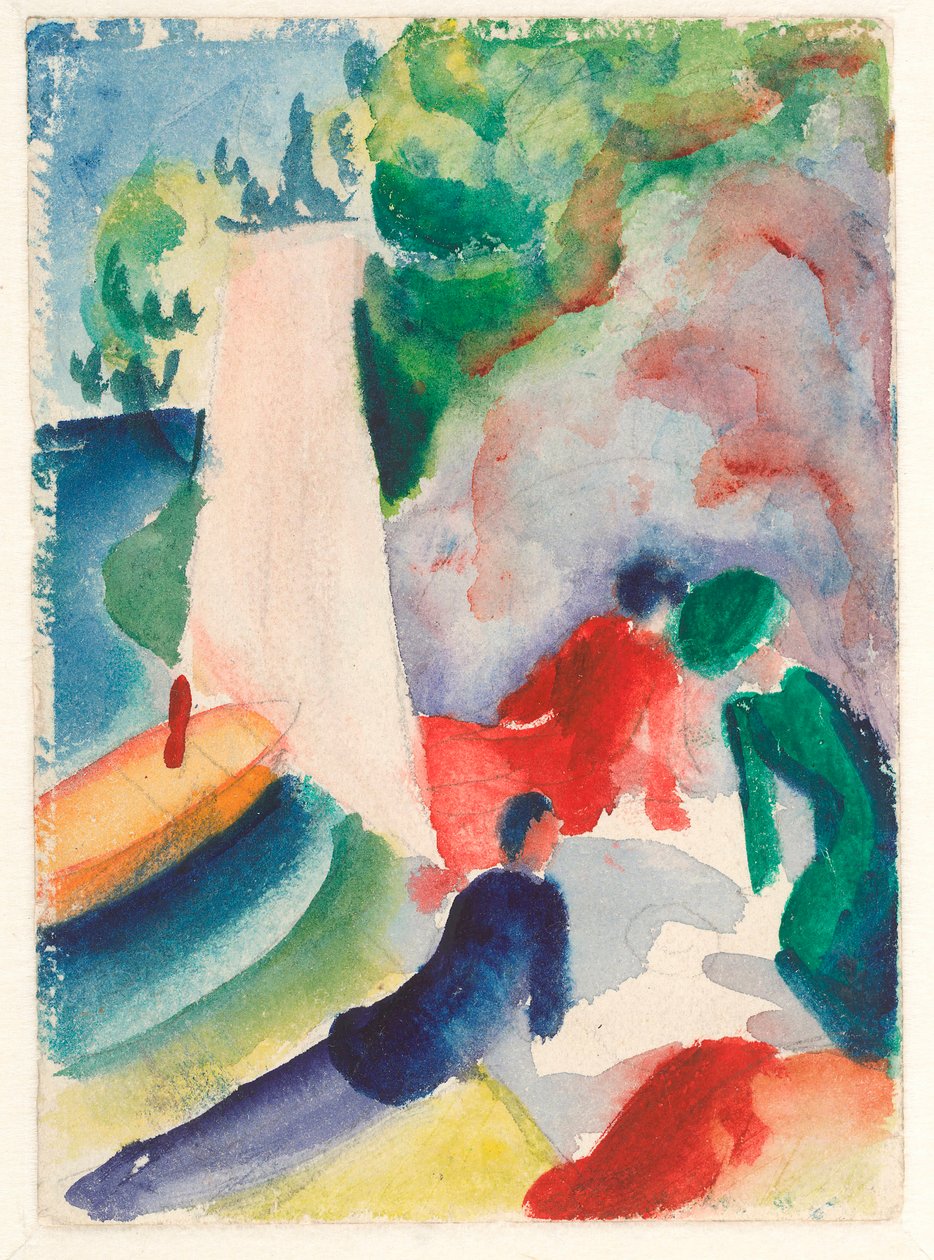 Picnic sulla spiaggia da August Macke