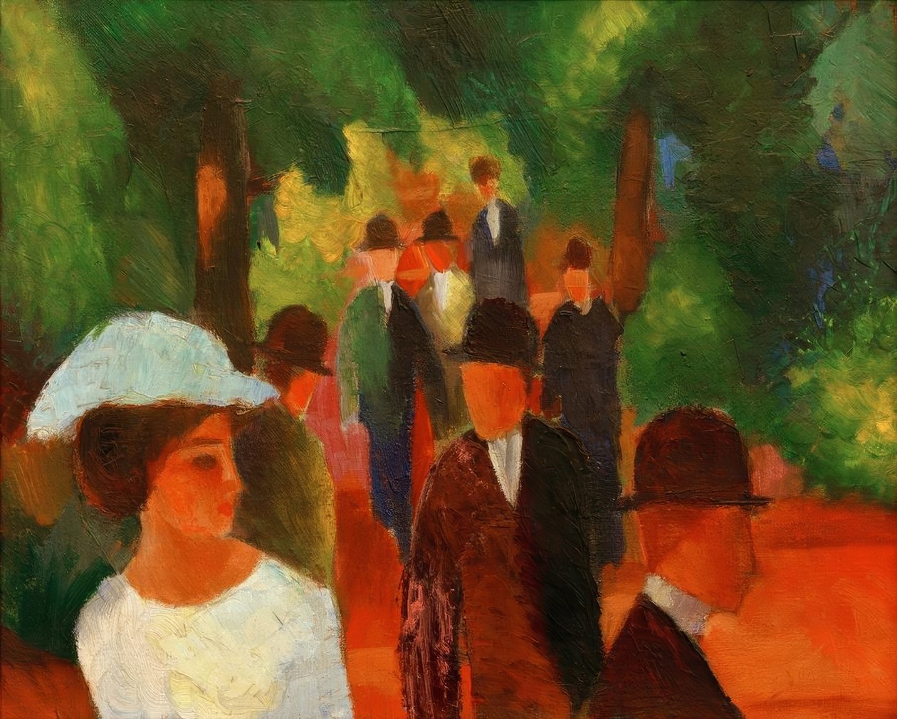 Passeggiata (con ragazza bianca a mezzo busto) da August Macke