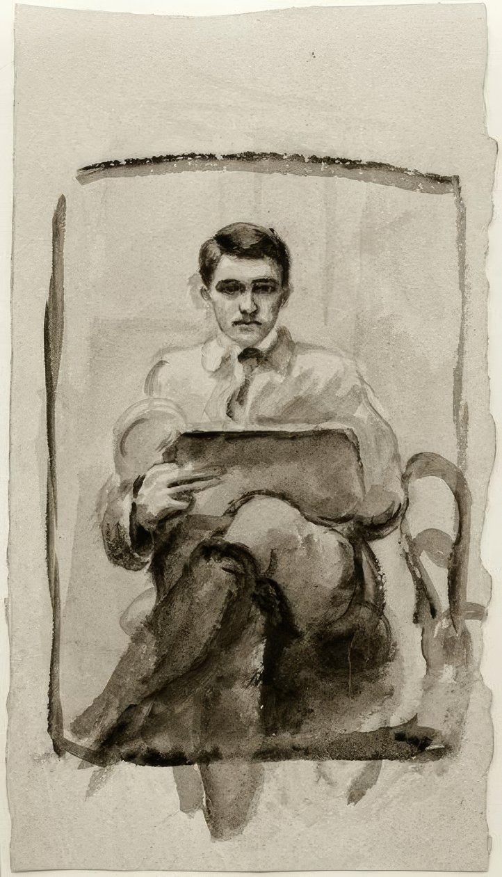 Autoritratto, disegnando da August Macke
