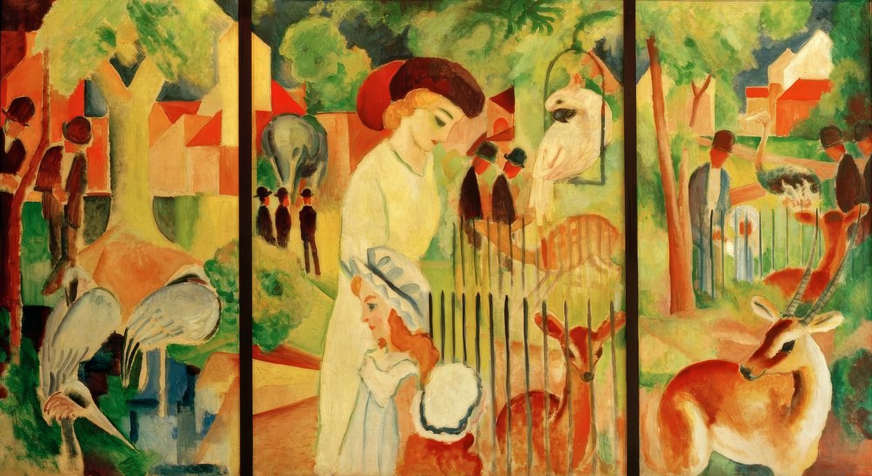 Trittico: Grande giardino zoologico da August Macke