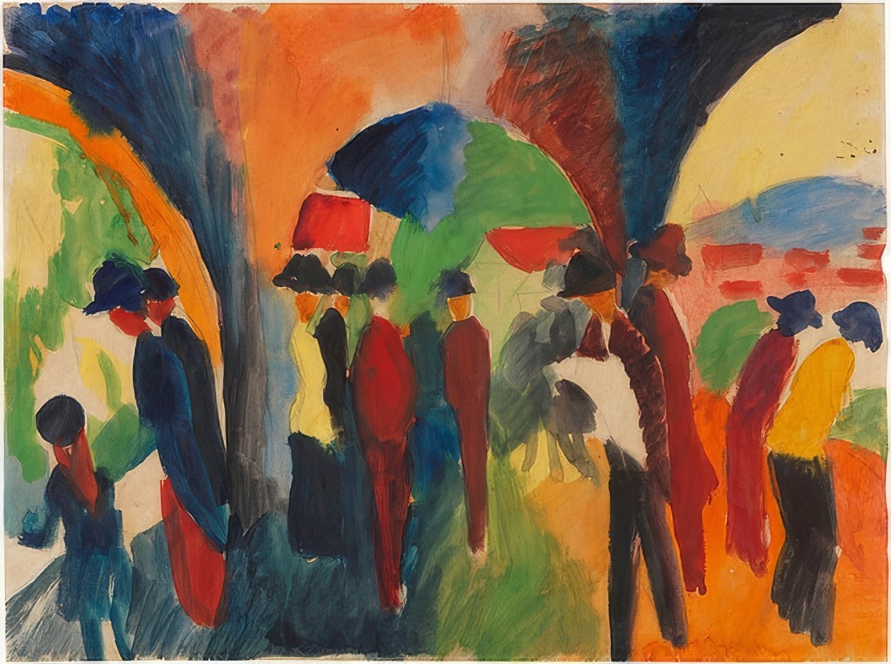 Sotto i portici di Thun (Motivo del passeggiatore). 1913 da August Macke