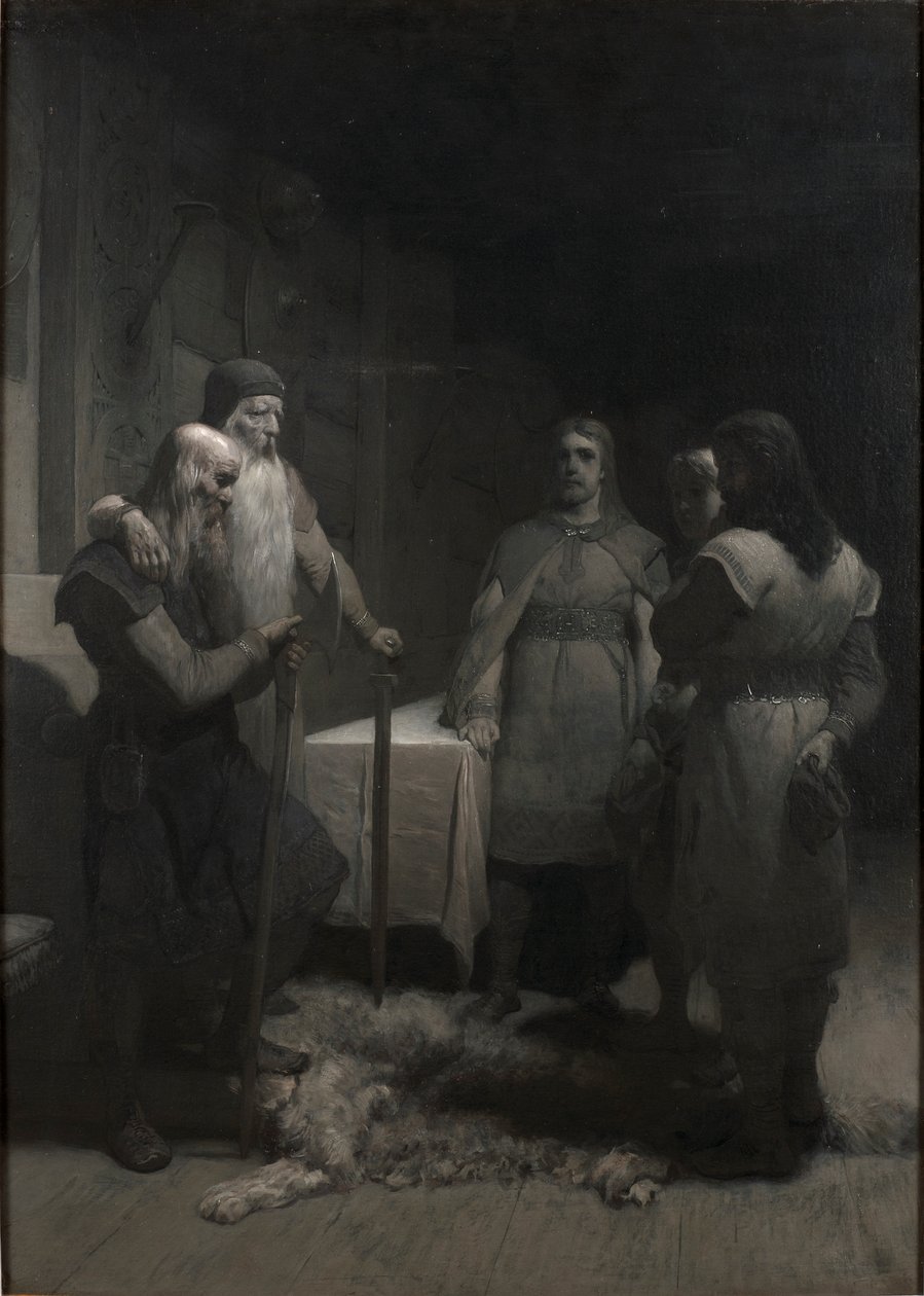 La Saga di Frithiof: Re Bele e Thorsten Vikingsson da August Malmström
