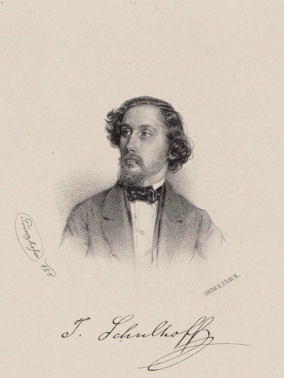 Ritratto del pianista e compositore Julius Schulhoff, 1850 da August Prinzhofer