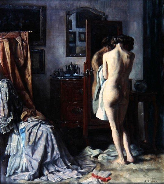 Il boudoir, c.1910 da August Rieper