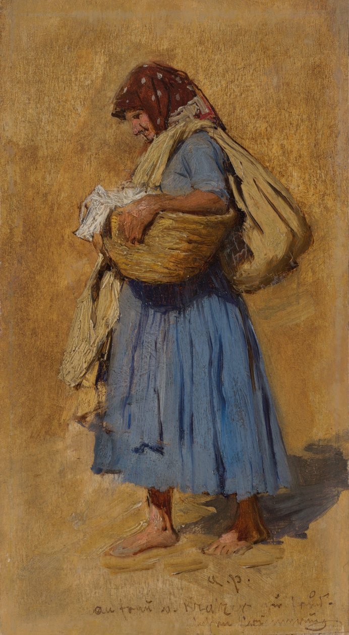 La Moglie di un Contadino che si Soffia il Naso da August Ritter von Pettenkofen