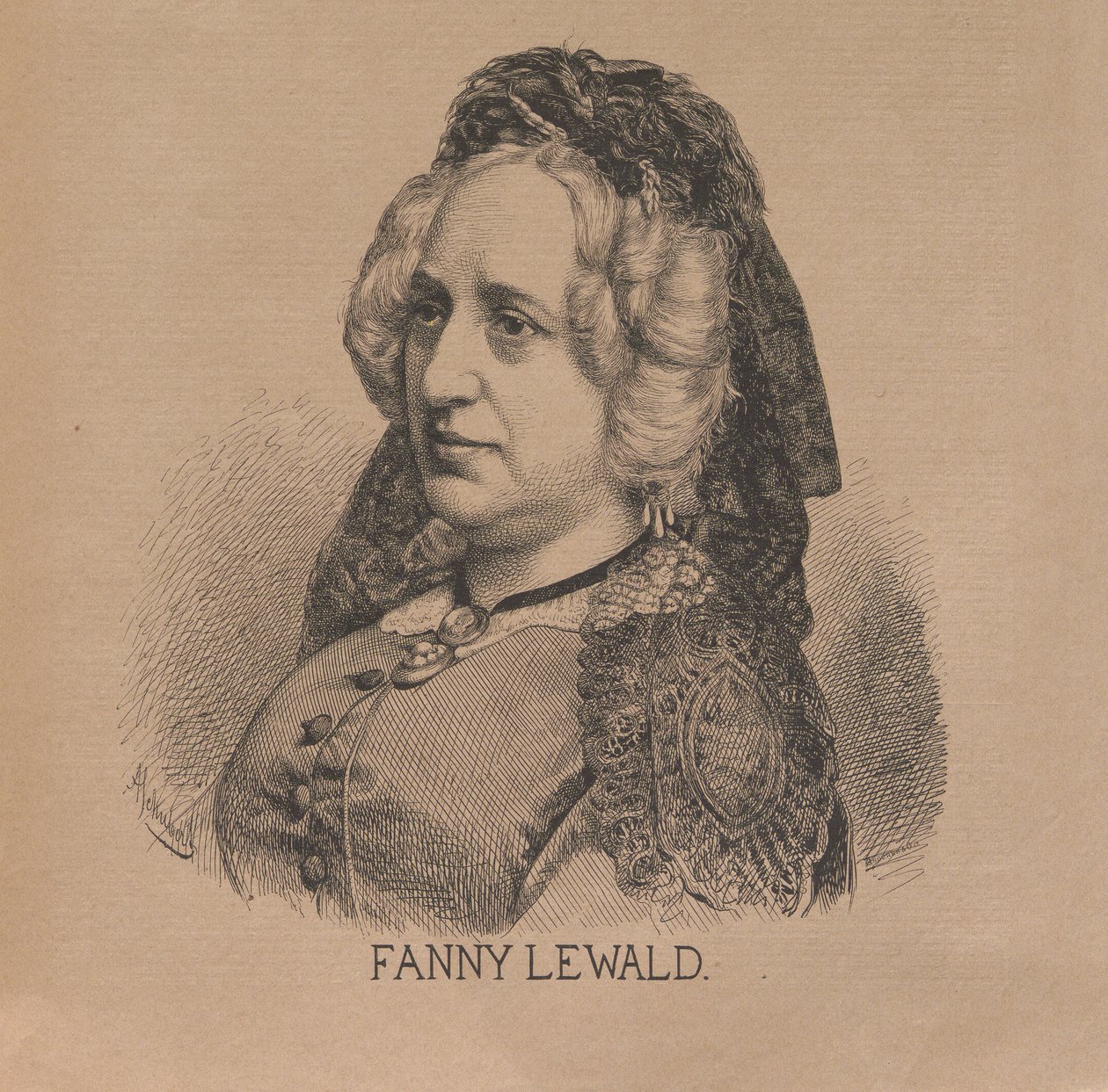 Scrittrice Fanny Lewald da August Schubert