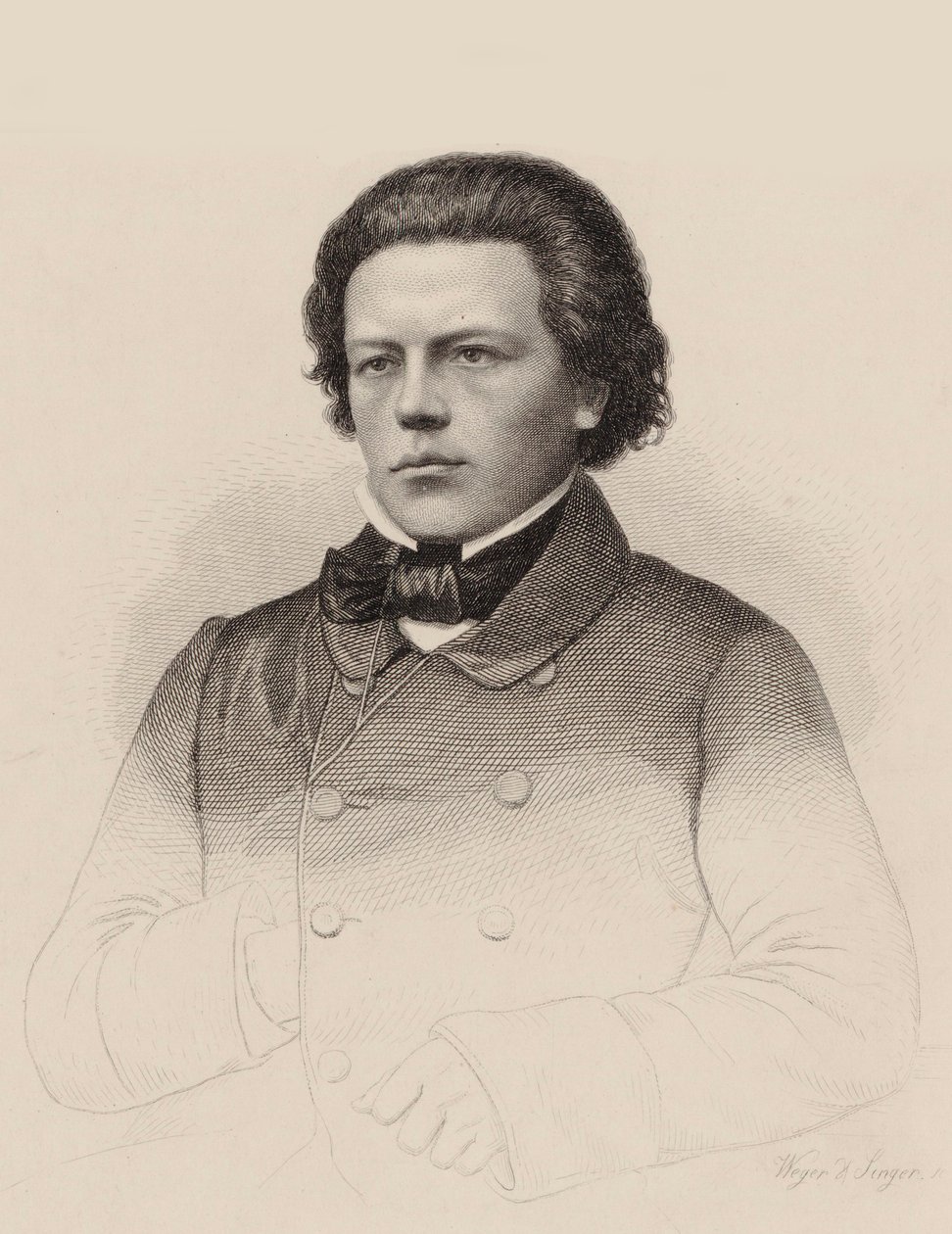 Ritratto del compositore Anton Rubinstein 1829-1894, 1850 da August Weger