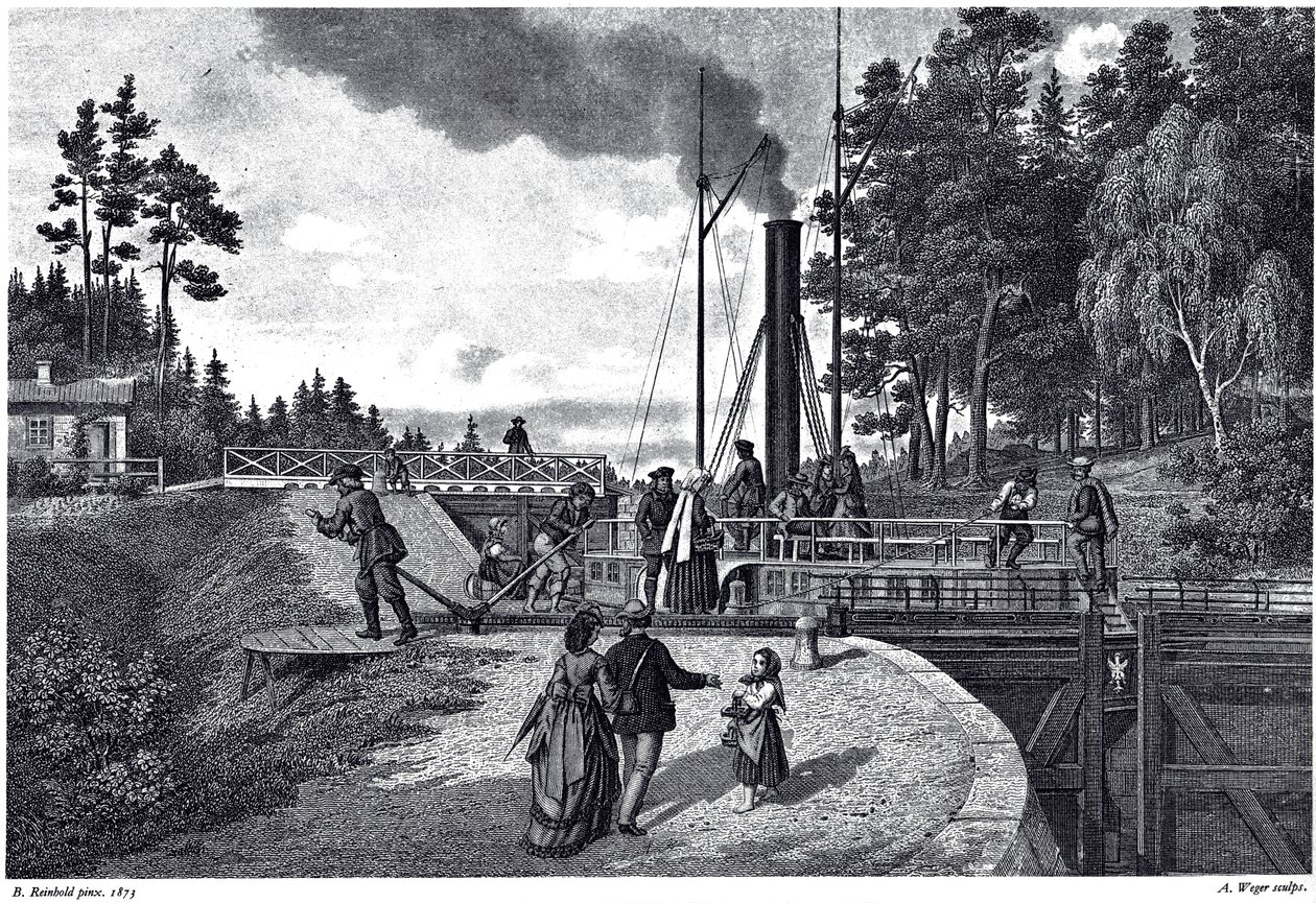 Veduta della chiusa di Juustila in Finlandia, 1873 da August Weger