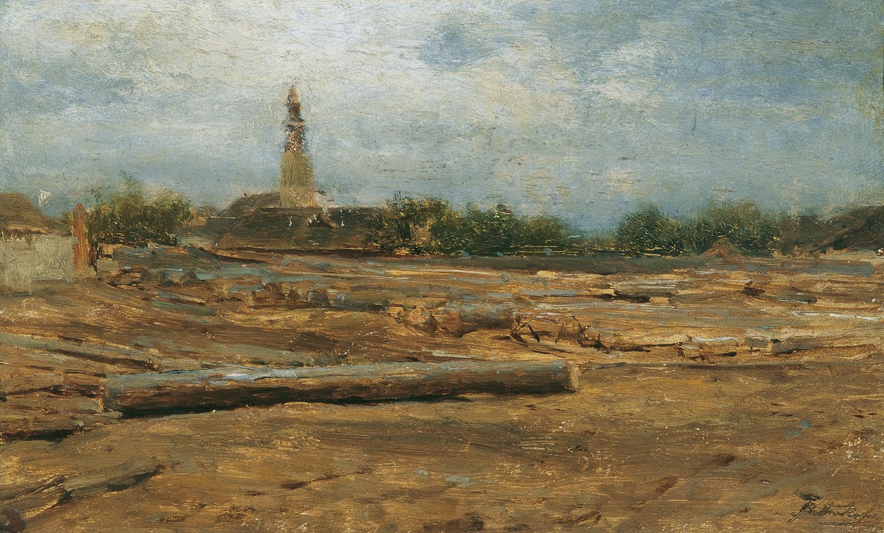 Piazza del legno a Szolnok da August von Pettenkofen