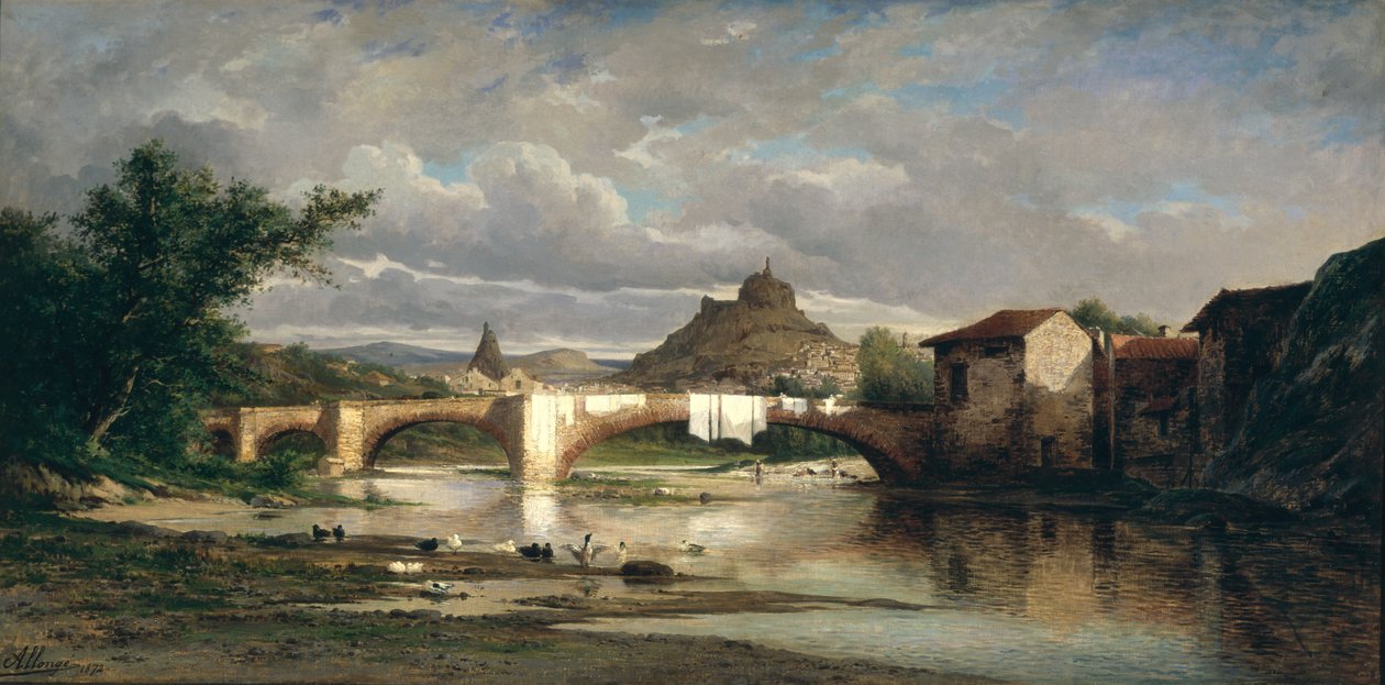 Veduta di Puy-en-Velay da Espaly, 1872 da Auguste Allonge