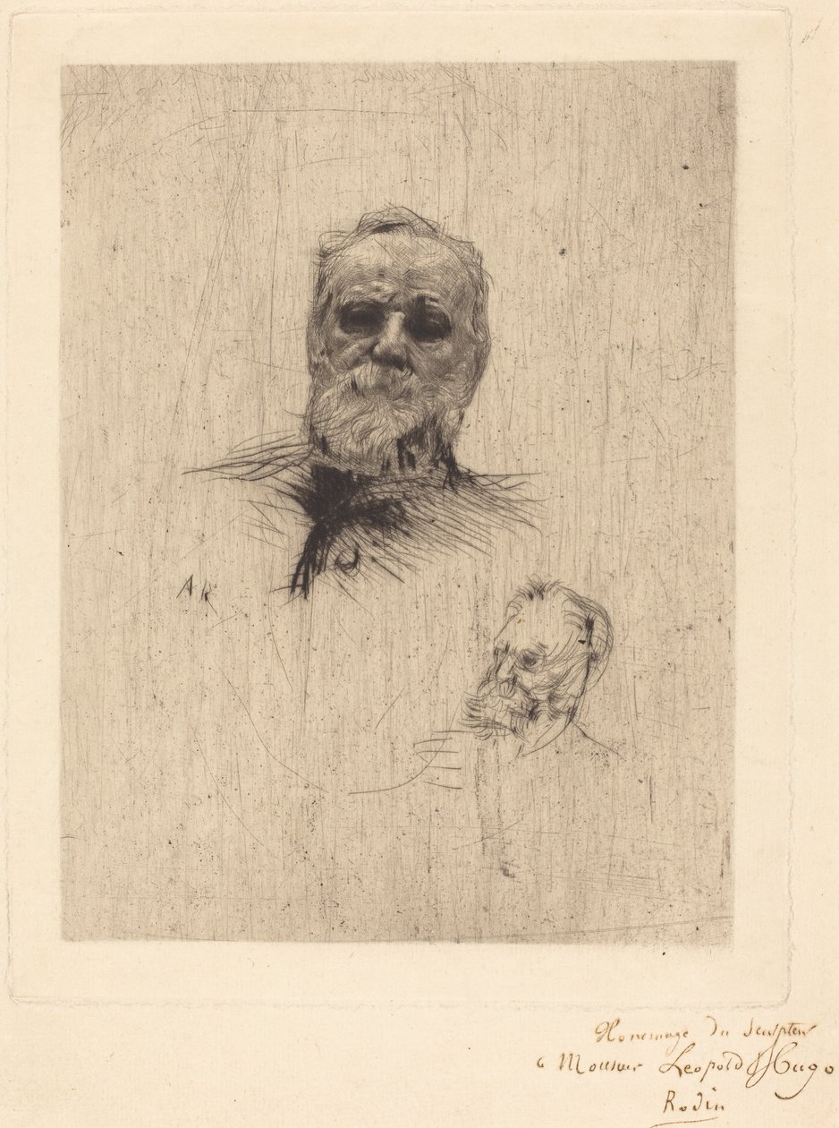 Victor Hugo, di fronte da Auguste Rodin