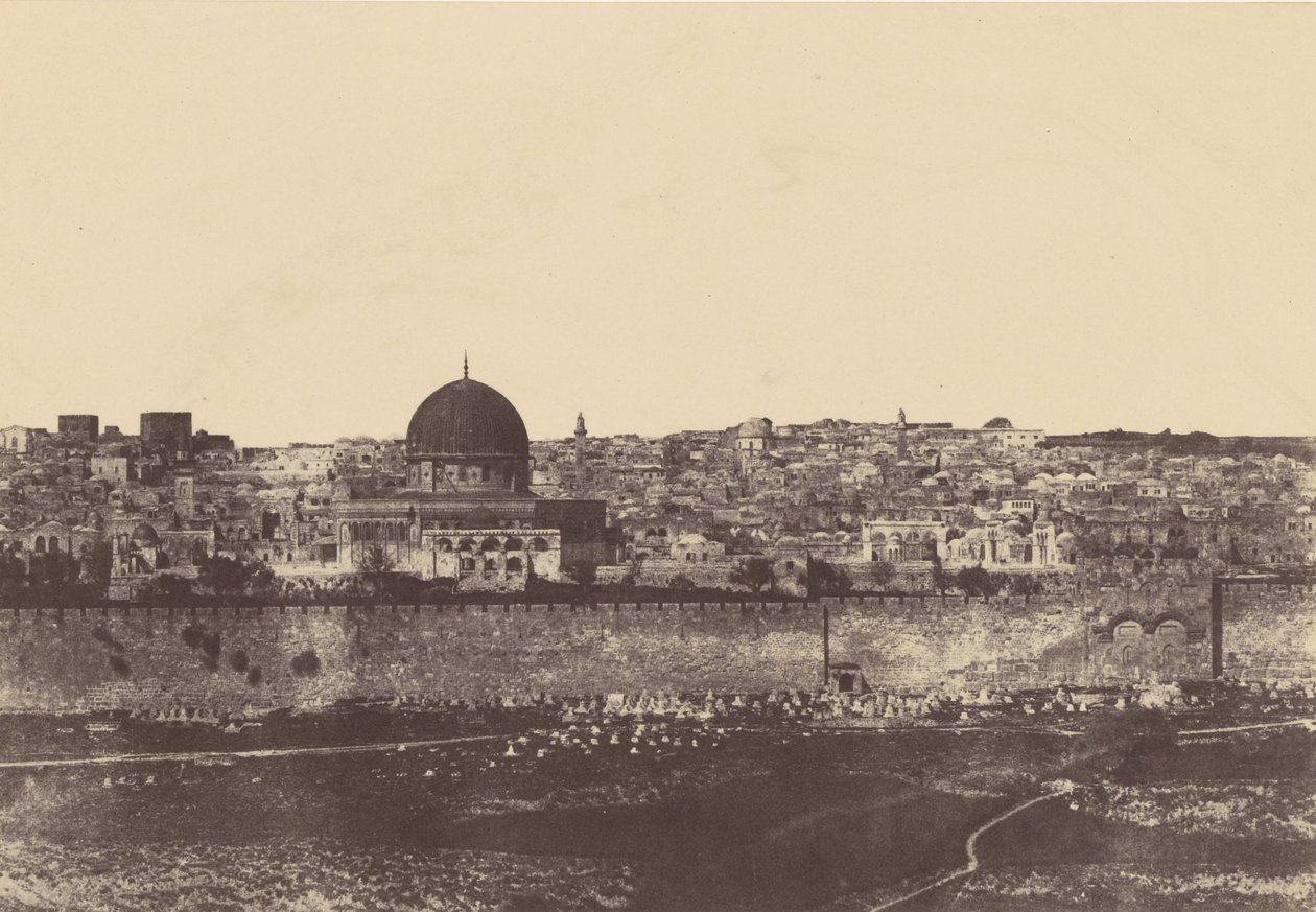 Gerusalemme. Recinto del Tempio. Vista generale del lato est. Pl. 2 da Auguste Salzmann