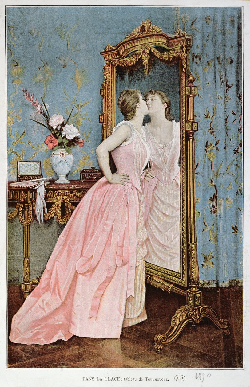 Nello specchio, 1890 da Auguste Toulmouche