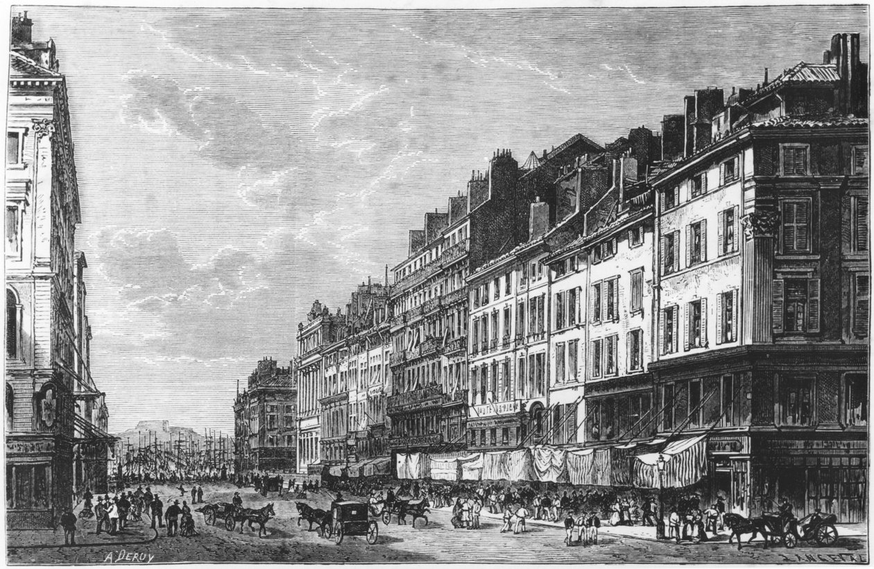 Veduta della Canebière a Marsiglia da Auguste Victor Deroy