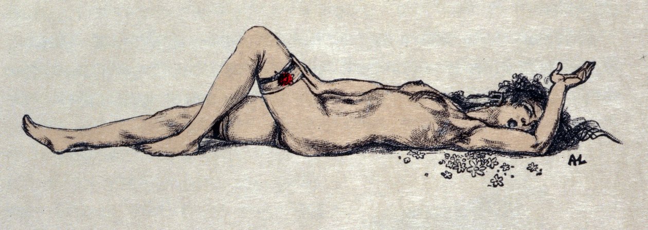 Donna nuda sdraiata da Auguste (after) Leroux