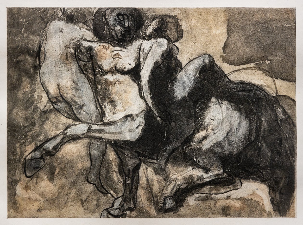 Centauro che rapisce due donne da Auguste (after) Rodin