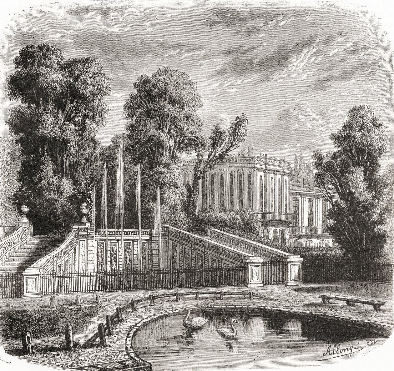 Le Petit Trianon a Versailles, Francia, XIX secolo da Auguste Allonge