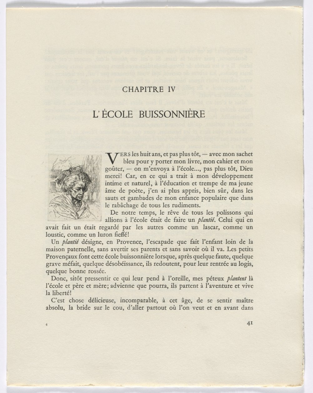 Frédéric Mistral: Mémoires et Recits di Frédéric Mistral: busto di donna (pagina 41) da Auguste Brouet