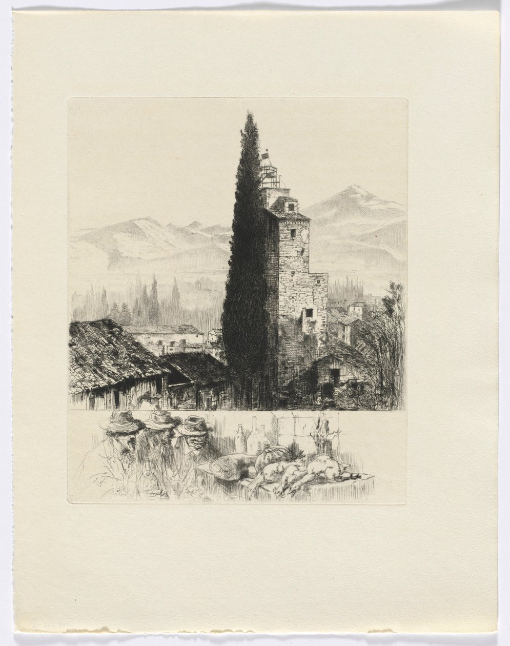 Frédéric Mistral: Mémoires et Recits di Frédéric Mistral: torre nel paesaggio/ uomo e selvaggina morta (inserire dopo p. 200) da Auguste Brouet