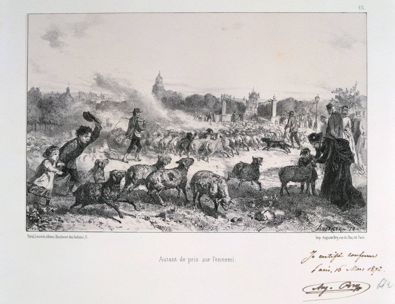 Autant de pris de lennemi, Guerra franco-prussiana, 1870 da Auguste Bry