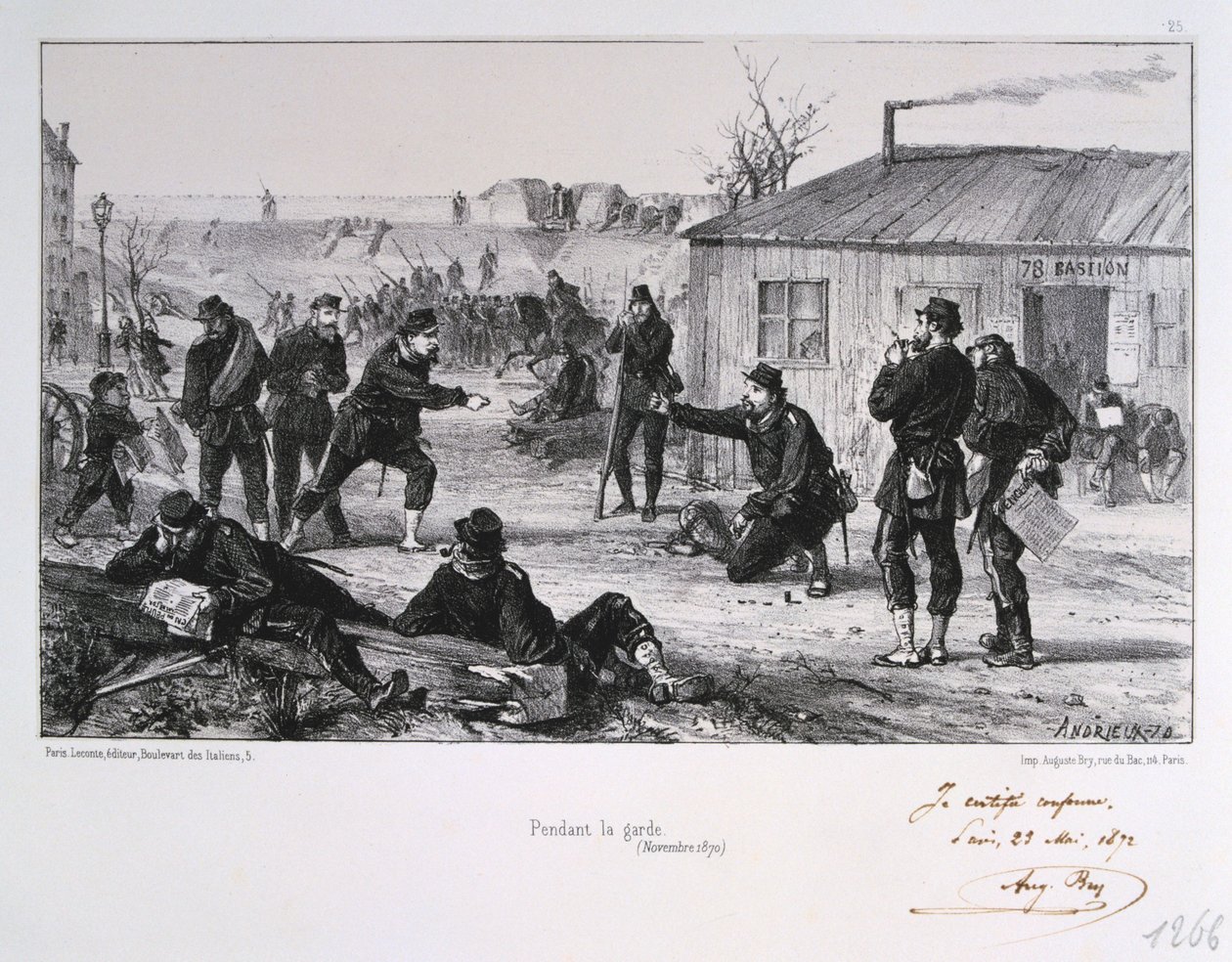 Pendant la garde, Assedio di Parigi, Guerra franco-prussiana, novembre 1870 1872 da Auguste Bry