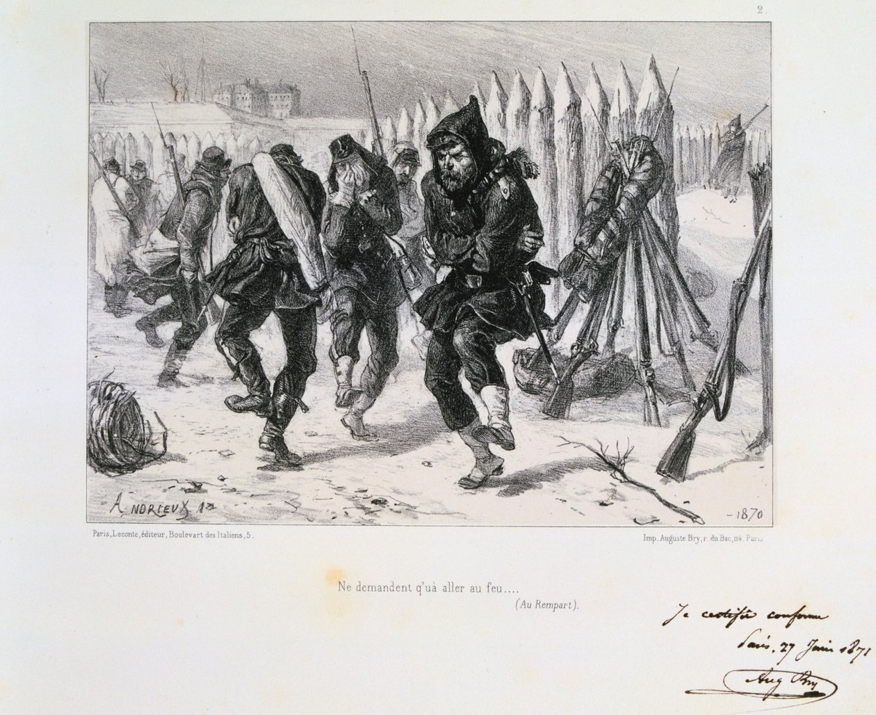 Assedio di Parigi, Guerra Franco-Prussiana, 1870-1871 da Auguste Bry